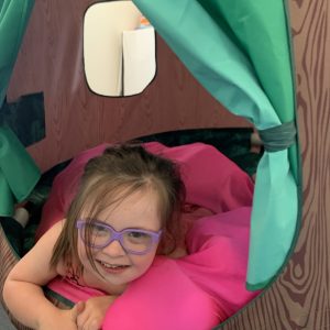 Sensory spaces girl in tent